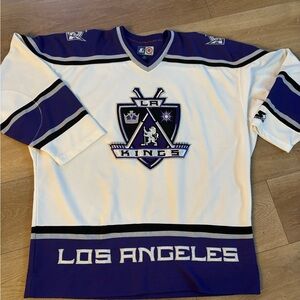 Vintage LA Kings White & Purple Hockey Jersey